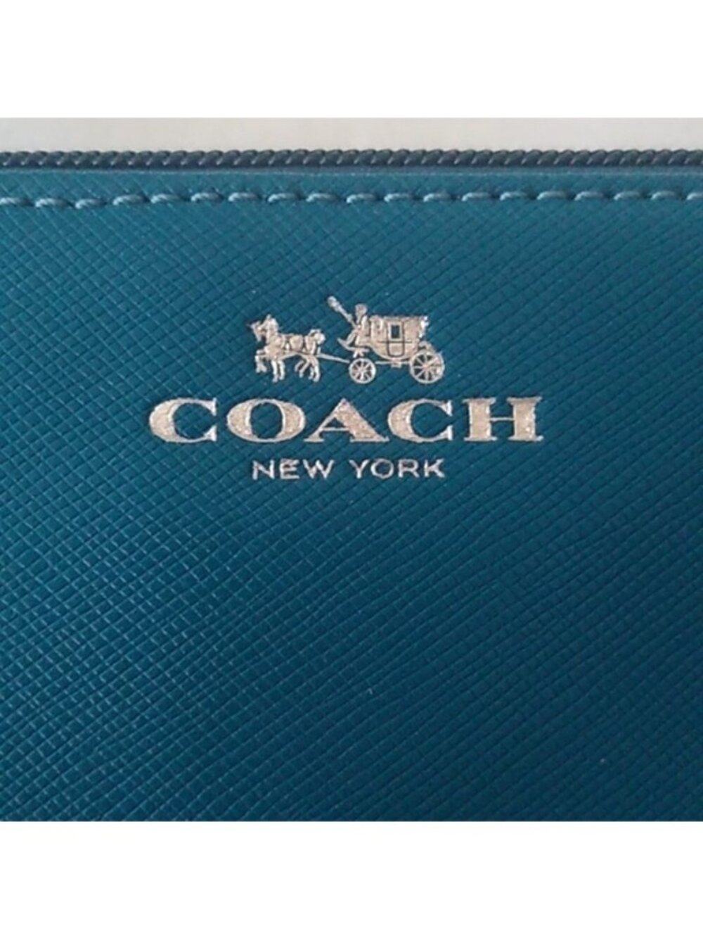 Coach F52205 Darcy Leather Small Wristlet, SV/Teal - Picture 3 of 6